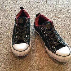 Maroon and Black Converse